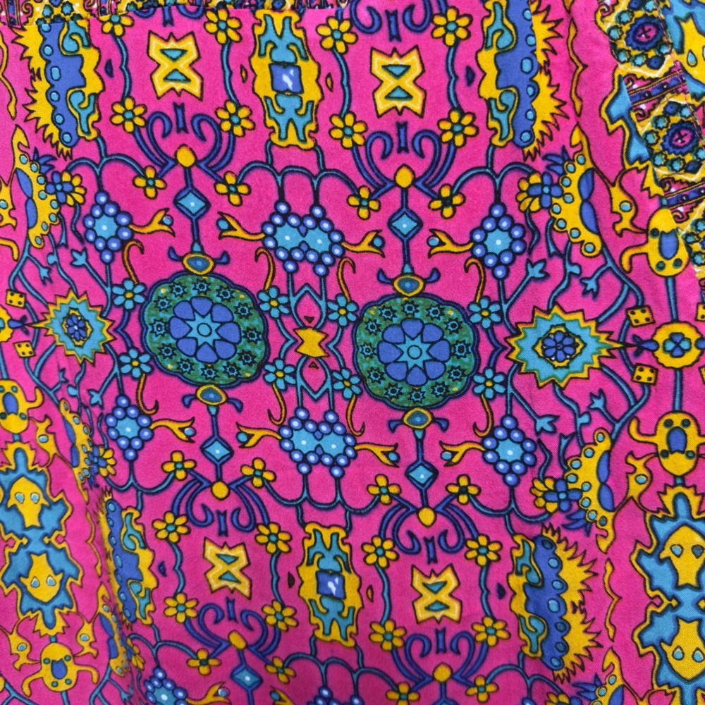 Persaman Women Top Large Pink Psychedelic Medallion Bohemian‎ Cottagecore - Picture 5 of 9